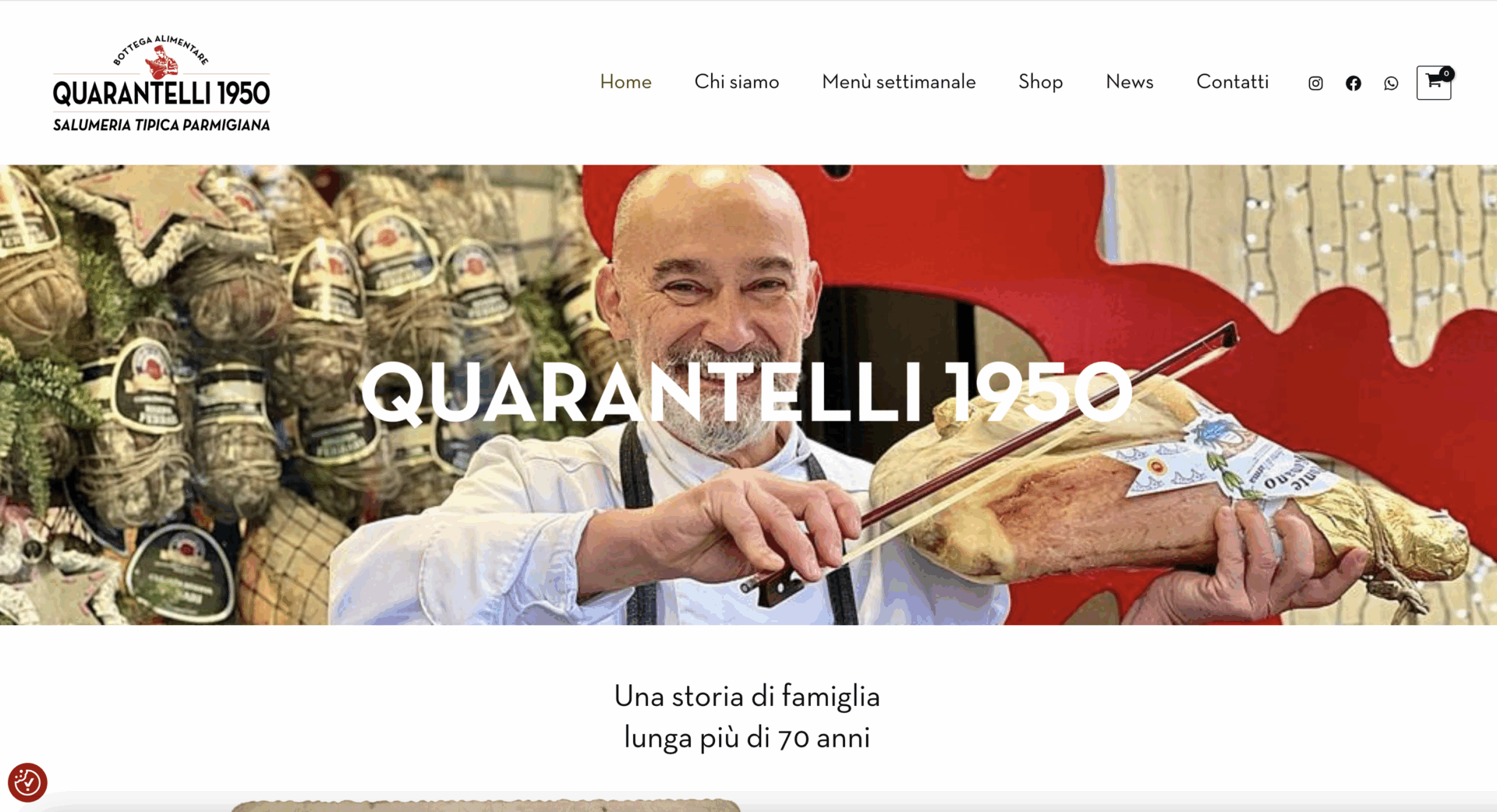 Sito web Salumeria Quarantelli 1950